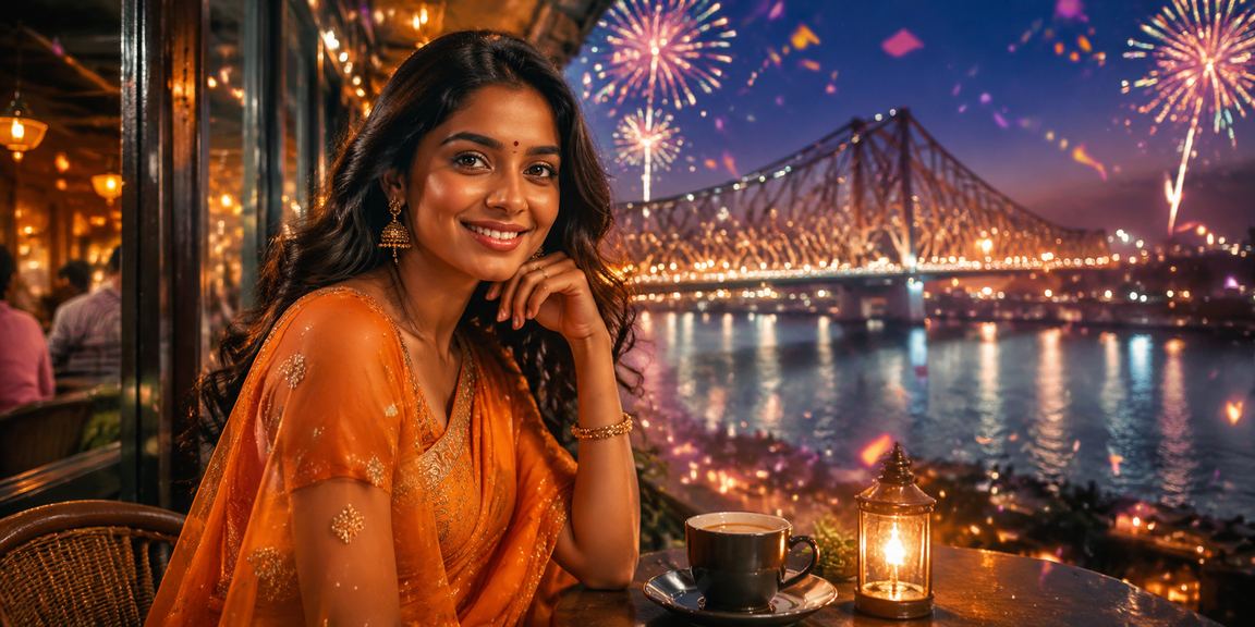 Kolkata's iconic Howrah Bridge and festive casino atmosphere